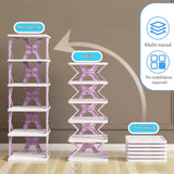 6 Tier Collapsible Vertical Shoe Rack with Space-Saving  for Rooms