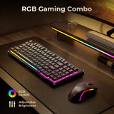 Wireless Mechanical Keyboard and 4800 DPI RGB Gaming Mouse with 61G Lightweight