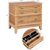 27.3 Inch Solid Wood Nightstand, Century ern Night Stand with Big Ders