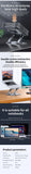 Laptop Stand Adjustable Aluminum Alloy Notebook Tablet Stand Up to 17 Inch Laptop