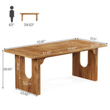 Tribesigns Modern Dining Table for 6 to 8 People, 71" Large Kitchen Dining Table with Wood