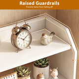 3-Tier Desktop Bookshelf w/ Raised Top Guardrails. Space-Saving Desk