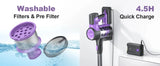 INSE S10 Cordless Vacuum Cleaner 45Kpa, 6-in-1 Up to 50Min for Carpet Pet