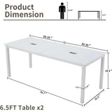 Large 78.7 Industrial Style Meeting Table Set for Conferences and Seminars