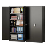 Metal Storage Cabinet, 72" Garage Cabinet with Doors and Shelves Lockable Steel Multifunctional Cabinets