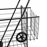 Jumbo Basket Folding Shopping Cart With Swiveling Wheels