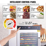 SucceBuy 10 Trays Food Dehydrator Stainless Steel Machine 800W/1000W Household