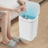 16L Smart Motion-Sensing Trash Can, Waterproof Wastebasket With Delay Close, Battery-Operated Home Bathroom Kitchen