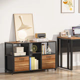 Tribesigns 2 Drawer Wood File Cabinets, Mobile Lateral Filing Cabinet for Letter A4 Size, Printer Stand with Shelves and Drawer