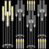 8Sets Acrylic Candelabra Centerpieces for Wedding with LED Candles