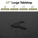 Farmhouse Round Fluted Dining Table for 4, 47 Inch Circle Kitchen Table with Wooden Pedestal Base, Dinner Tables, Customized