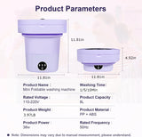 Mini Foldable Washer Portable Washing Machine Spin Dryer Washer For Camping Travel Home Underwear