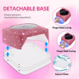 Rechargeable UV LED Nail Lamp 72W Cordless UV Light for Nails With Rhinestone Heart Shaped Manicure Pedicure
