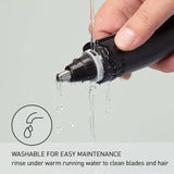 Ear and Nose Hair Trimmer for Men with Vacuum Cleaning System Powerful Motor and DualEdge Blades for Smoother