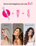 Flat Iron - Fast Heating Ceramic Hair Straightener with 1.4" Wide Floating Board,