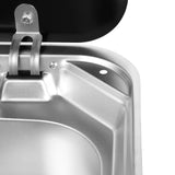 304 Stainless Steel RV Sink Kit Retractable Rotatable Faucet Tempered Glass Flip Lid Deep Basin Space-Saving