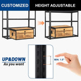 4-Tier Metal Garage Shelves 46x24x72in Adjustable Heavy Duty Steel for Warehouse Workshop