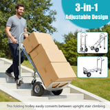 3 in 1 Heavy Duty Industrial Collapsible Cart 550LBS Capacity Aluminum Hand Truck with Wheels