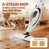 10-In-1 Multi-Surface Steam Mop w/ Detachable Handheld Steamer for Tiles