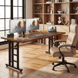 Executive Desk, 71 Inch Office Table with Power Ports, Large Computer Desk