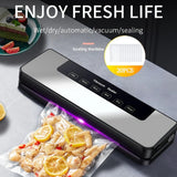 65Kpa Food Vacuum Sealer Machine with 20 Free Bags, Stainless Steel 6-in-1 Sealing