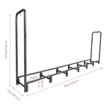 8ft Large Firewood Rack Outdoor, Metal Wood Rack For Fireplace Indoor & Outdoor,Wood