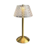 3 Colors LED Crystal Table Lamp Dimmable Bedside Night Light Rechargeable