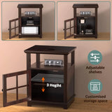 End Table with Wireless Fast Charging Station Set of 2 for Living Room