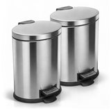HANSMART 5L Round Gold Stainless Trash Can With Non Skid Base For Kitchen Bathroom