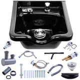 Shampoo Bowl for Salons, Black Hair Wash Bowl, Easy to Clean and Install Commercial Shampoo Sink,