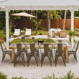 Furmax Metal Dining Chair Indoor-Outdoor Use Stackable Classic Trattoria Chair Chic Dining Bistro Cafe