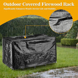 40 Inch Heavy Duty Firewood Rack with Cover, Outdoor Log Storage for Fireplace