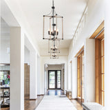 4-Light Farmhouse Chandelier Height Adjustable Rustic Living Room Chandelier