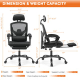MCQ High Back Ergonomic Reclining Gaming Office Chair with Lumbar Support Pillow Mesh Swivel Rolling Rocking