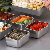 6-Piece Stainless Steel Food Storage Containers Set With Lids - Leakproof