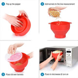 Silicone Microwave Popcorn Popper BPA Free Collapsible Popcorn Bowl Microwavable