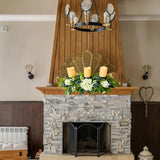 All Season Candle Holder Centerpiece for Table with Artificial Blueberr