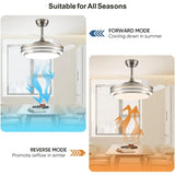 48 Inch Fandelier Ceiling Fan with Light Retractable Ceiling Fan with Lights