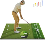Dual-Turf 5x4ft Golf Mat, with Alignment Aid, Indoor Outdoor Practice, Green