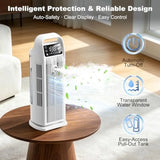 Portable evaporative air cooler for home and office with 4-in-1 functionality