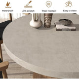 Round Extendable Dining Table with Pedestal Base, 39"-55" Expandable Dining Room Table