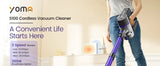 Yoma S100 28000Pa 350W Stick Cordless Vacuum Cleaner, up to 45min