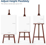 Adjustable Wooden Art Easel for Painting, Foldable Beech Wood Display Stand