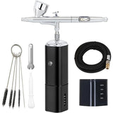 Casubaris cordless portable airbrush kit with compressor rechargeable and replaceable auto stop