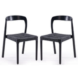 Farini Set of 2 Ash Wood Stackable Dining Chair Mid Century Modern