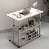 Swivel Wheel Home Desk Height Adjustable Bedside Table with Rolling Wheels Mobile Laptop Standing Desk