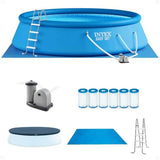 Above ground swimming pool for backyard, 18 ft x 48 in, includes filter pump