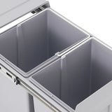 20L Each Dual Pull-Out Trash Can Easy Install Under Cabinet Kitchen Waste Bin with 2 Bins Slide out Recycling Garbage Can