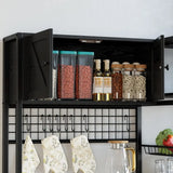 IRONCK Bakers Rack with 2 Storage Cabinets and Power Outlet