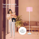 59" Pink Floor Lamp with Foot Switch, E26 Base Standing Light for Bedroom